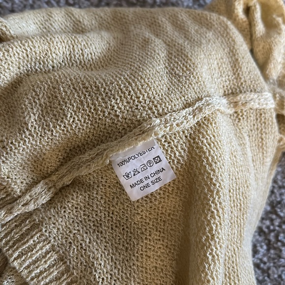 Crochet Knit Tan Dress with slit One Size - Picture 10 of 10